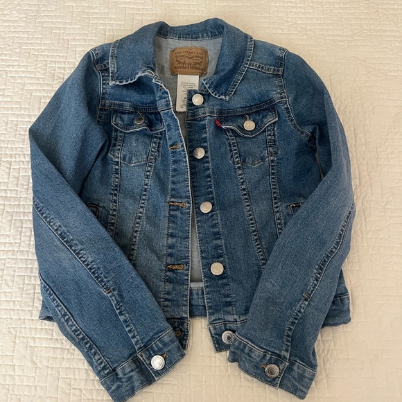 Levi’s Blue Denim Jean Jacket Girls Size M 10-12 - Picture 1 of 8